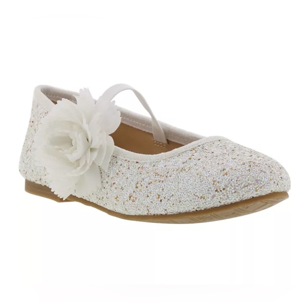 BADGLEY MISCHKA Girl’s Amber Flower Mary Jane Shoes Sz 5 Wedding Graduate $79